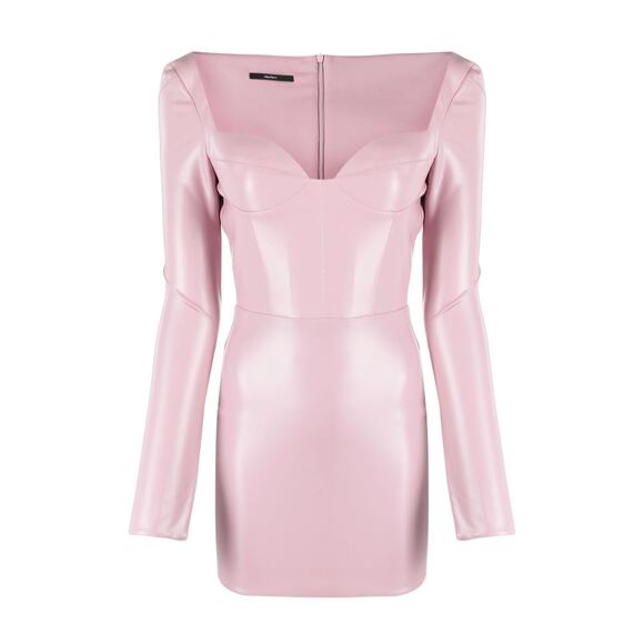 Alex Perry Patent Faux leather Long sleeve pink bodycon Mini Party Dress sz 8 - Picture 3 of 12